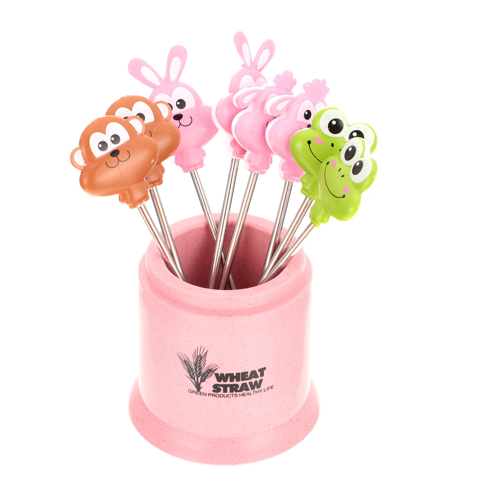 

16Pcs Lovely Stainless Steel Fruit Picks Cake Salad Dessert Cocktail Picks