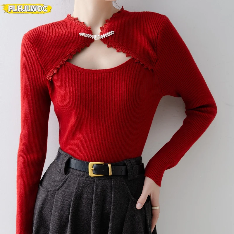 Новогодние осенне-зимние пуловеры с длинными рукавами повседневные свободные