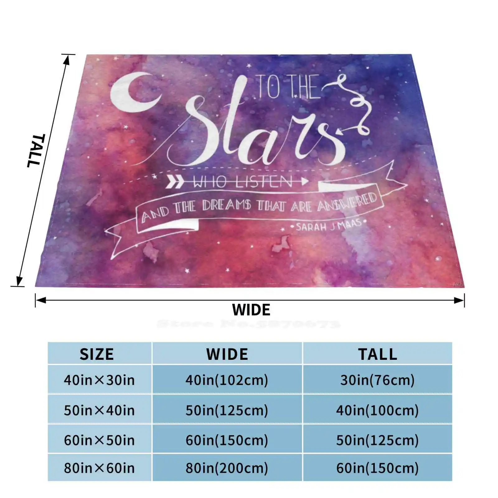 Одеяло To The Stars Acomaf Quote мягкое теплое дорожное портативное одеяло Acotar Rhysand Night Court