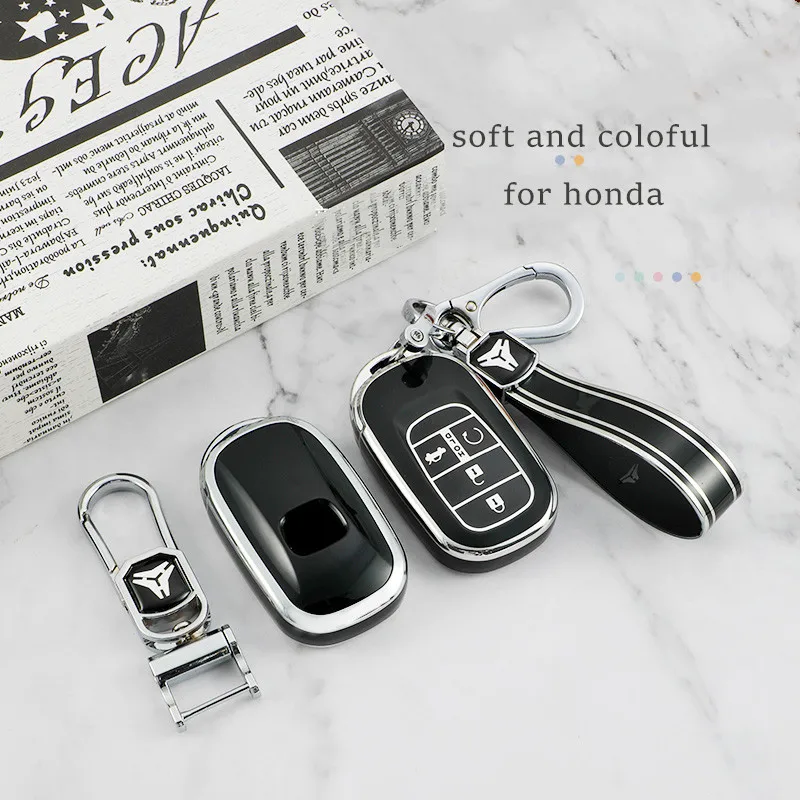 

TPU Car Remote Key Case Cover Shell Fob for Honda Civic Accord Vezel 2022 5 Buttons Key Protector Accessories Keyless Keychain