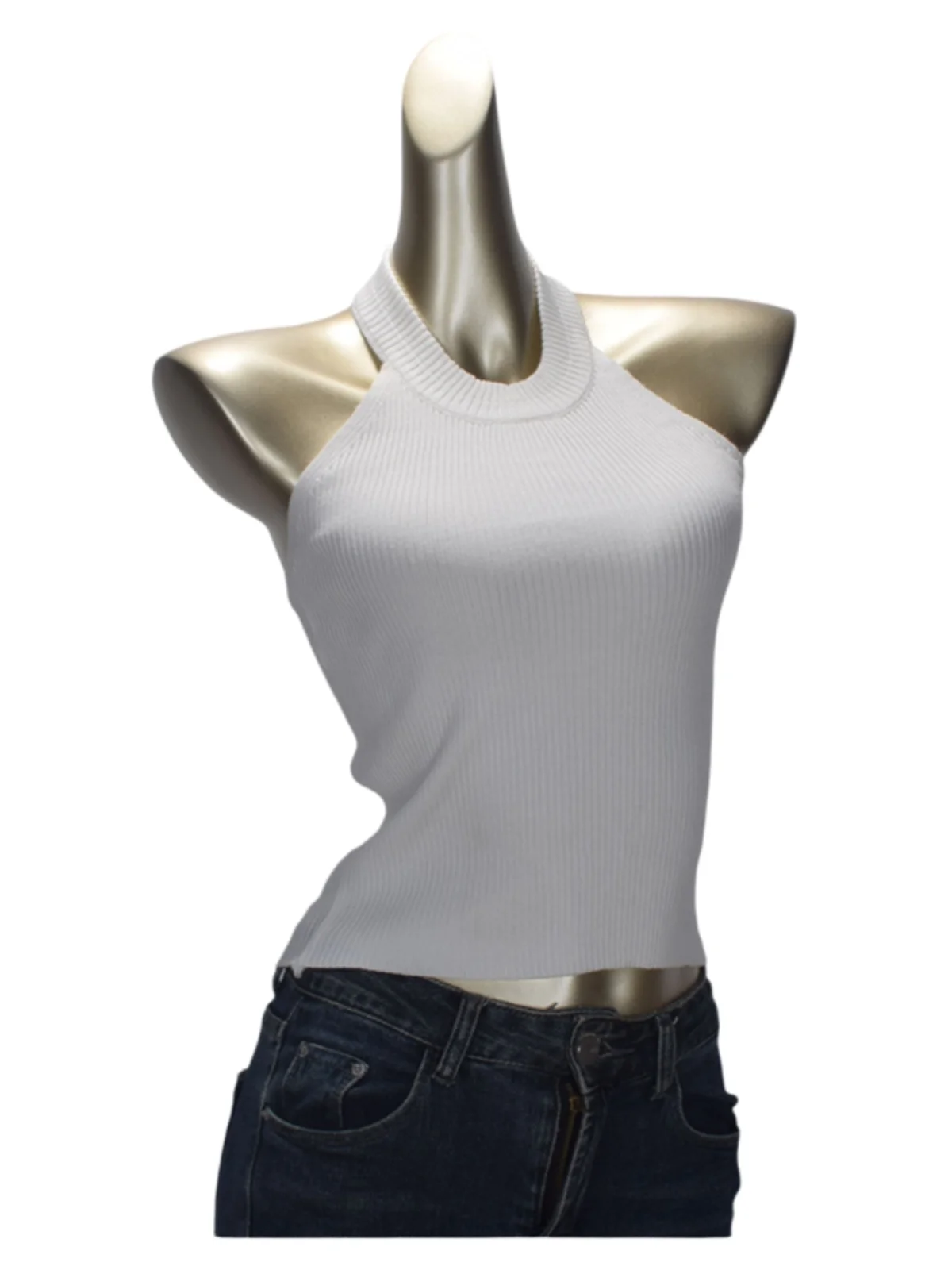 Вязаный жилет с подвесным воротником весна-лето Gyaru чистый сексуальный