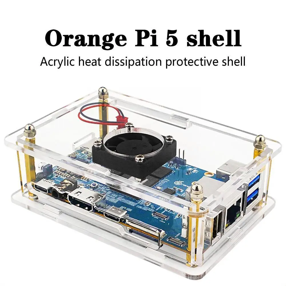 

Для материнской платы Orange Pi 5, акриловый вентилятор Orange Pie 5, улучшенное тепловыделение, охлаждение с емкостью H4c2