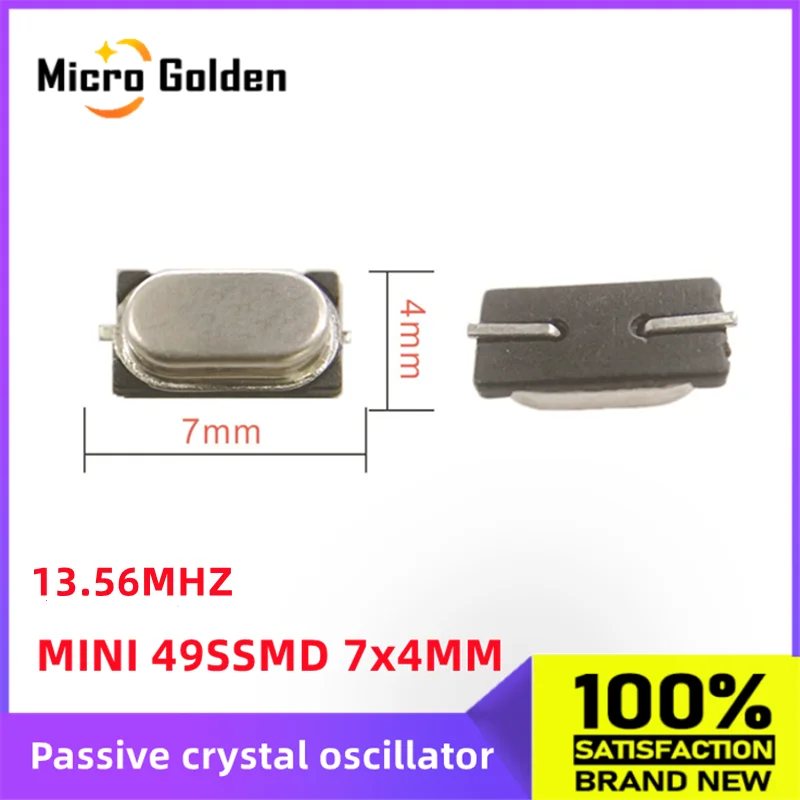 (10 шт.) 13,56 M 13,56 МГц 13,560 МГц мини 49SSMD 7x4 мм пассивный кварцевый Кварцевый резонатор маленького размера 2 контакта