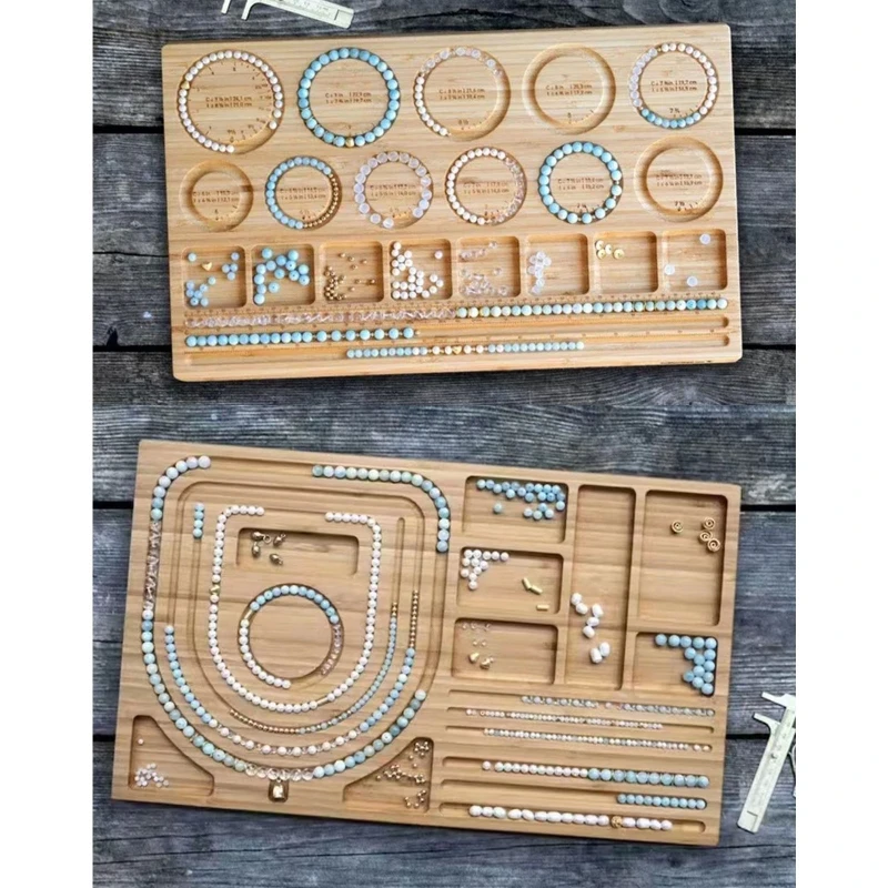

517F Bead Board with Multple Recessed Compartments U-shape Channels for DIY Making Bead Bracelet Necklace Jewelry Accessoies