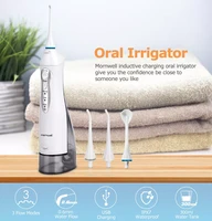 mornwell oral irrigator usb rechargeable water flosser portable dental water jet 300ml water tank waterproof teeth cleaner