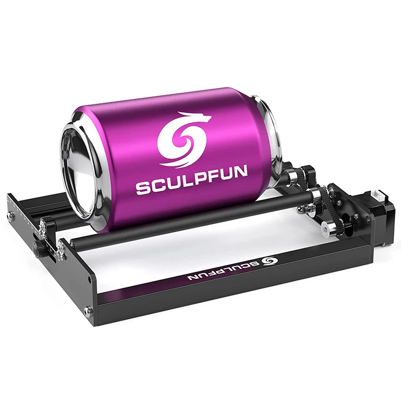 

SCULPFUN Laser Rotary Roller Laser Engraver Y-axis Rotary Roller with 360 Rotating for laser Engraving Cylindrical Objects Cans