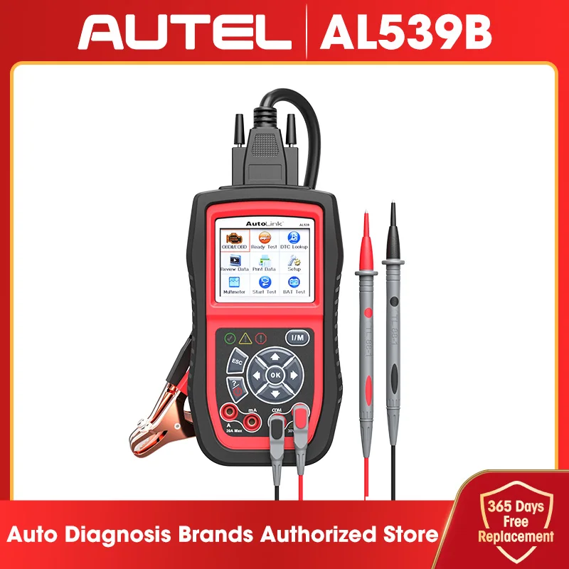 Autel Autolink AL539B OBD2 сканер 12 В тестер аккумулятора Автомобильный анализатор постоянного тока Avometer 3 в 1 считыватель кодов PK al539 бесплатное обновление