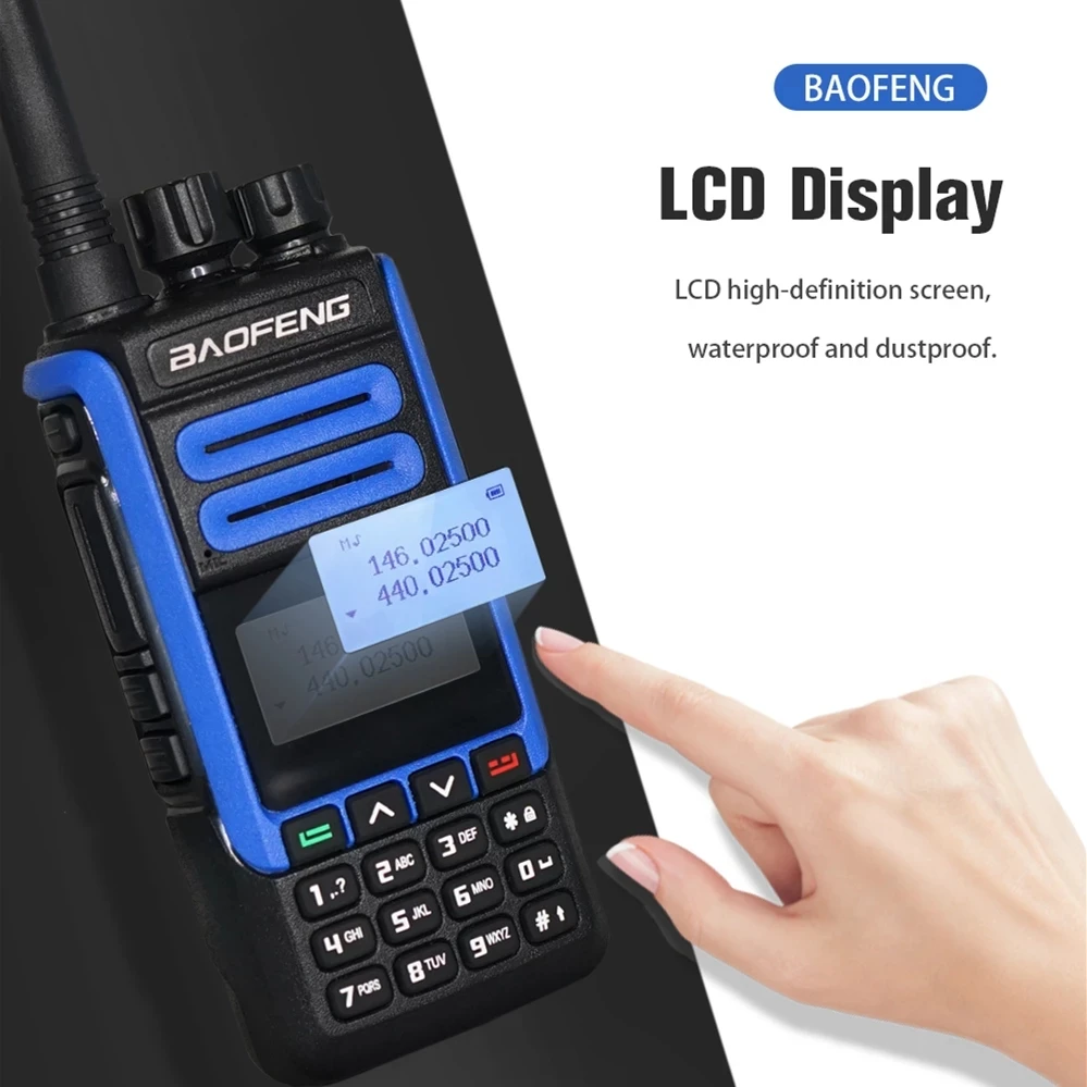 Original Baofeng BF-H7 10W Walkie Talkie Powerful Portable Ham CB Radio 2200mAh Dual Band Two Way Radio Filing for 10 KM Hunting