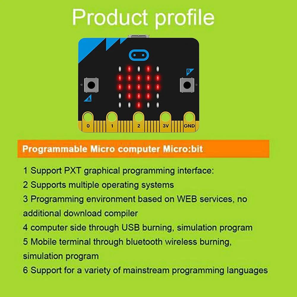Плата разработки Micro:Bit V1.5 Smart Car Kit/Qtruck/Python Education BBC Программируемый робот Microbit для