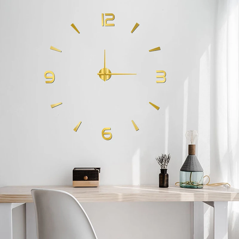 Настенные часы 3D зеркальные креативные настенные сделай сам с бесшумными