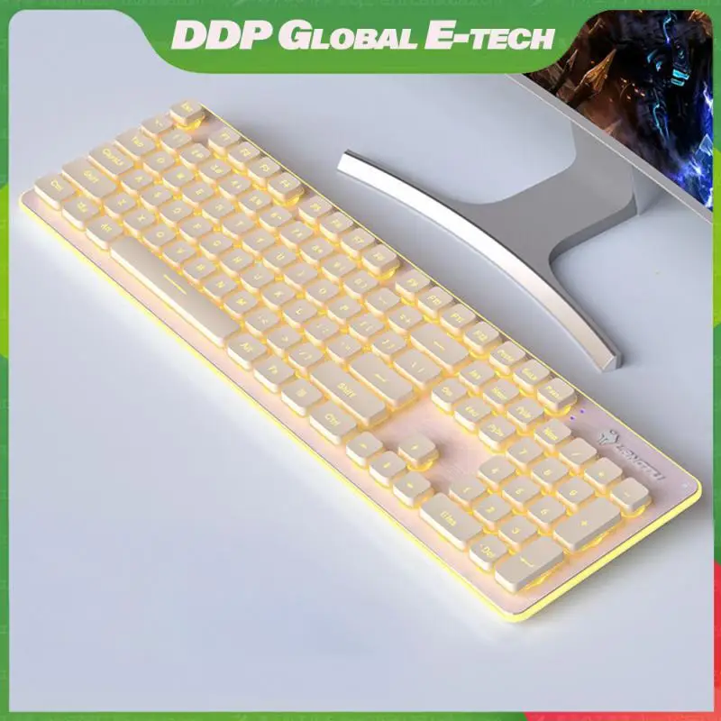 

With Rgb Backlit Wireless Keyboard Mute Gaming Keyboards 104 Keyboard Usb Game Office Computer Matching 104 Keys Keyboards