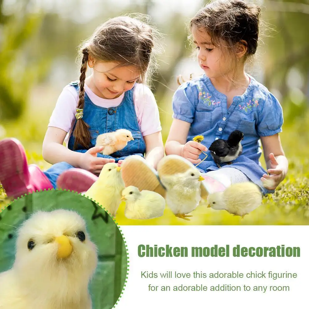 

Realistic Chick Decoration Cute Easter Chick Figurine Chicken Easter Home Miniature Garden Ornament Decor Chick DIY Simulat Q5A7