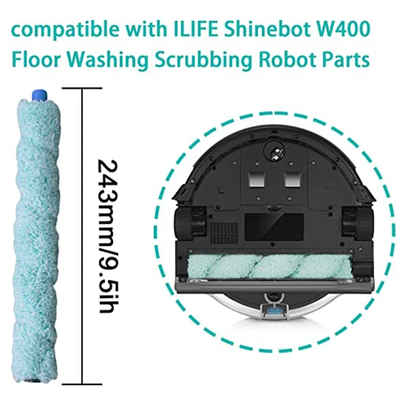 Фото 8 шт., мягкая основная роликовая щетка для ILIFE Shinebot W400 W450 W455, аксессуары для подметания пола №5