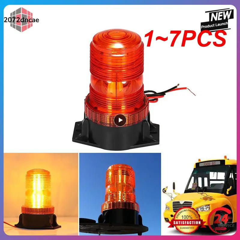 

1~7PCS Indicator High Dome Amber LED Flashing Lamp Car Trucks Rotating Strobe Signal Warning Lights Rolling Emergency Beacon