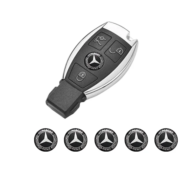

14 мм наклейки с эмблемой ключа автомобиля, аксессуары для Mercedes Benz AMG E S C A B Class GLE GLS CLS GLC CLA GLA GLK GLB W205 W206 W221