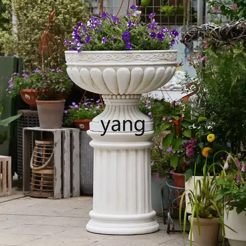 Левый цветочный горшок большого диаметра цветочное зеленое растение украшение в