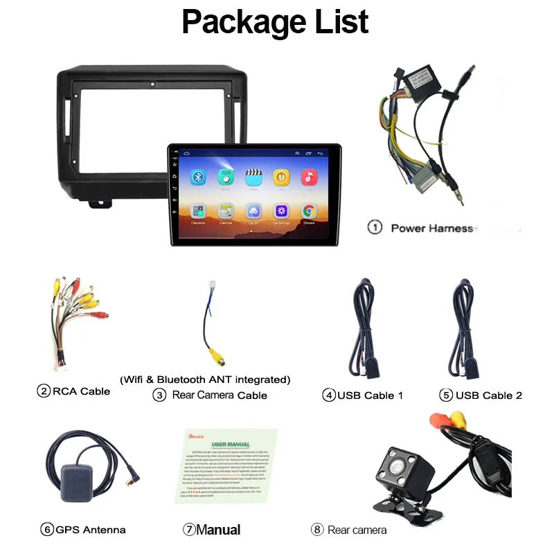 9-дюймовый авторадио Android для Jeep Wrangler 4 JL 2018 2019 2020 2021 2022 2023 Автомобильный