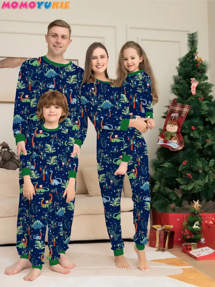 

Christmas Pajamas New Year's Clothes Baby Romper Xmas Family Look All-match Printed Family Matching Outfits Mom Daughter Dad Son