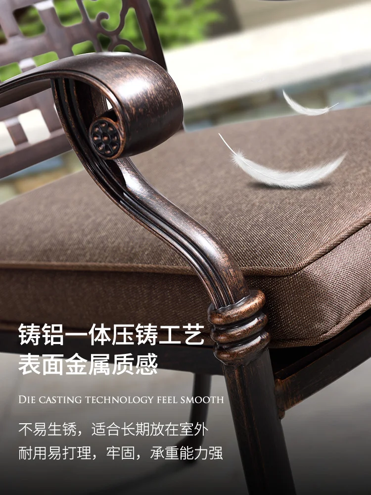 Стол и стул из кованого железа набор пяти предметов для дома литой алюминия вилла