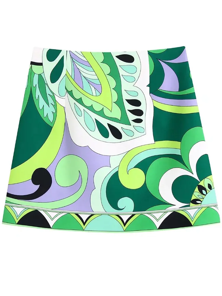 

Xikom 2022 Женская винтажная Геометрическая Лоскутная мини-юбка с принтом трапециевидная женская юбка женская уличная одежда на молнии с боков...