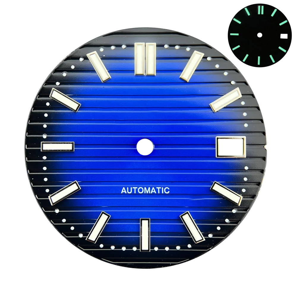 29.8mm Nautilus Dial Green Luminous Watches Accessories for NH35 NH36 Automatic Movement With S Logo