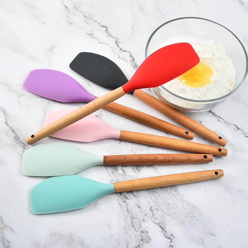 Silicone Cream Cake Spatula Butter Batter Pie Cooking Tools Blender Baking Kitchen Tools Mixing Batter Spatula Kitchen Utensils