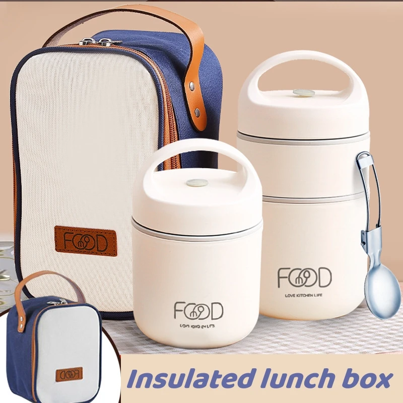 

Stainless Steel Vacuum Thermal Lunch Box for Kids Insulated Lunch Bag Food Storage Containers Leak proof Thermos Bento Boxes