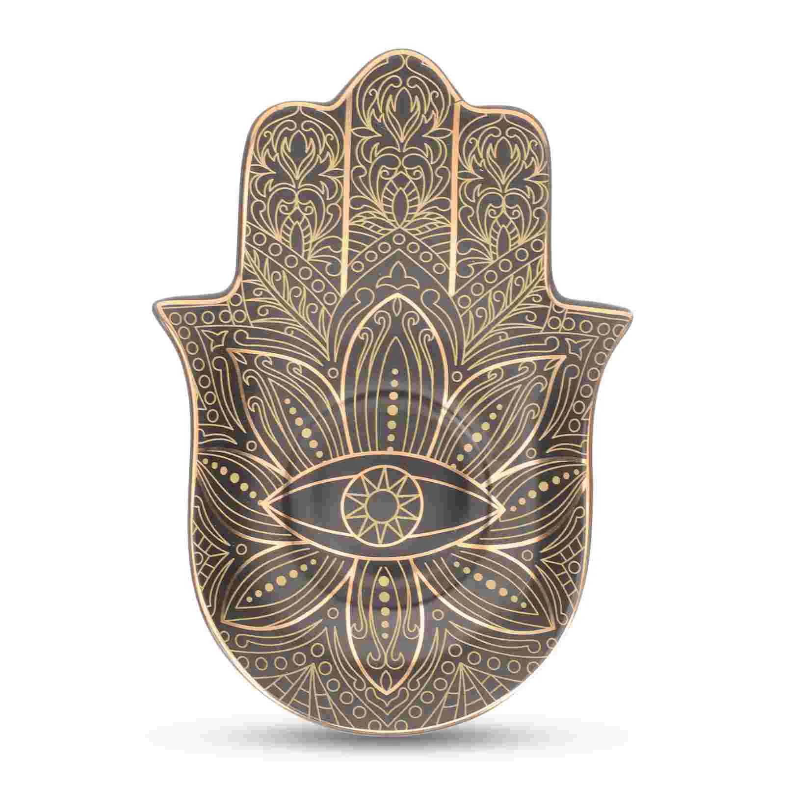 

Tray Jewelry Dish Ceramic Ring Eye Trinket Plate Holder Hamsa Coaster Hand Display Storage Organizerearrings Evil Cup Bowl