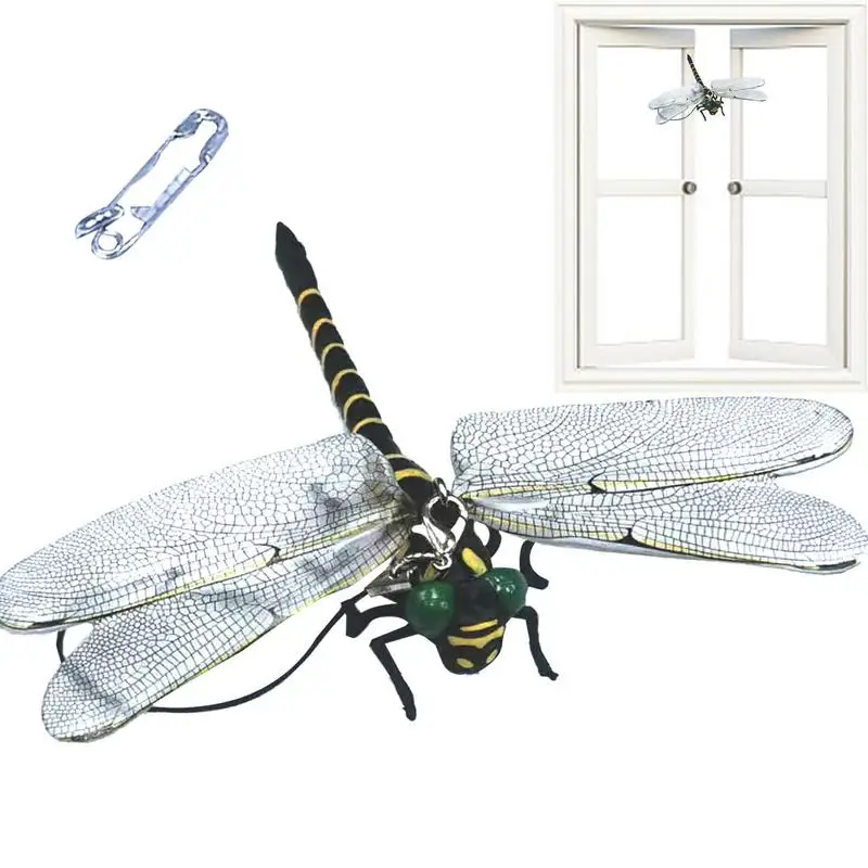 

Fly Repeller Tool 12cm Fly Control Device Harmless Fly Exterminator Reusable Dragonfly Model Bird Scarer Professional Clip-On Fl