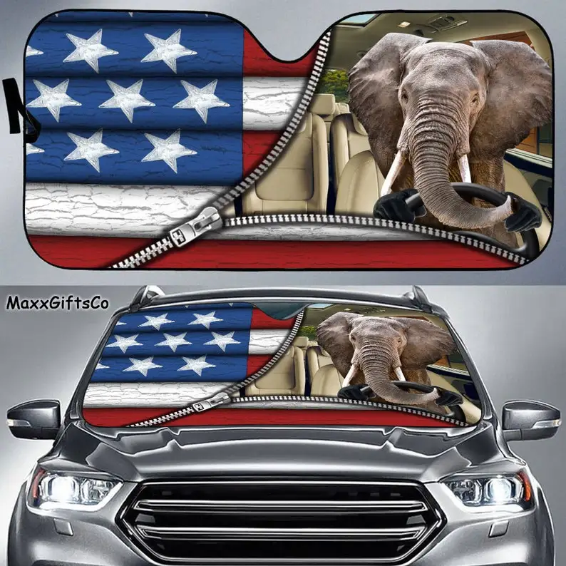 

Elephant Car Sun Shade, Elephant Windshield, Elephant Sunshade, Elephant Car Accessories, Car Decoration, Gift For Dad, Mom