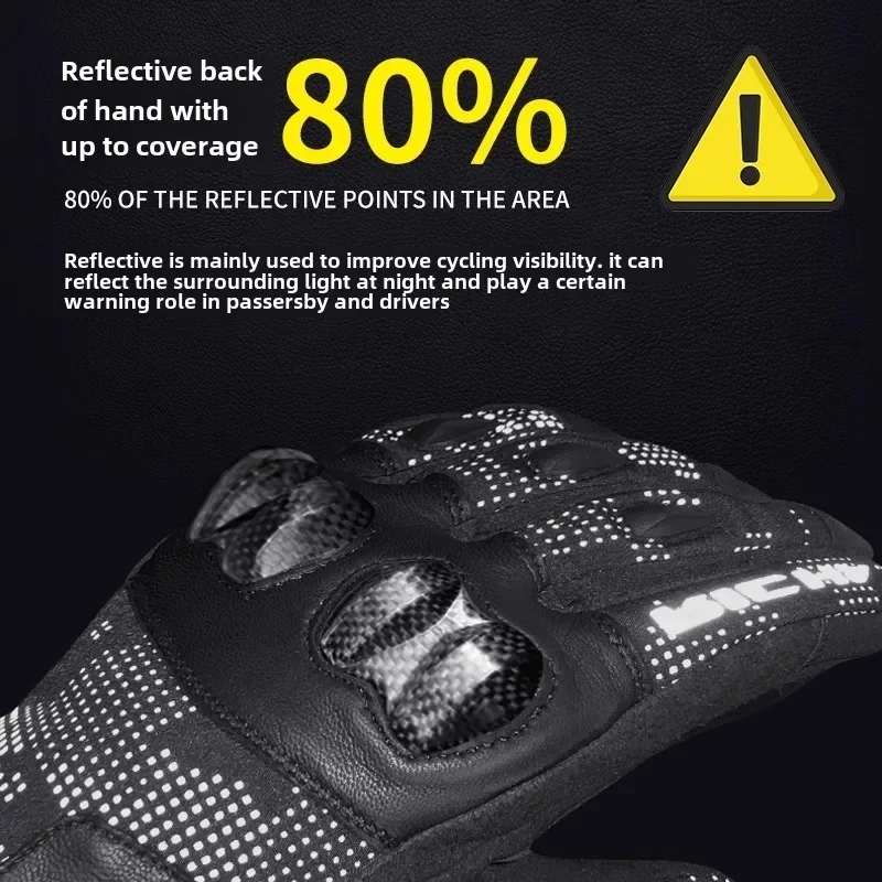 Зимние перчатки для верховой езды RICHA светоотражающие из углеродного волокна