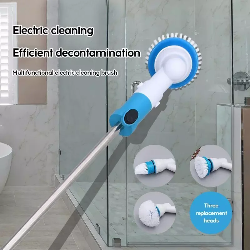 

Multifunction USB Electric Cleaning Brush Protable Long Handle Telescopic Floor Tile Bathtub Brush Home Wireless Cleaning Brush