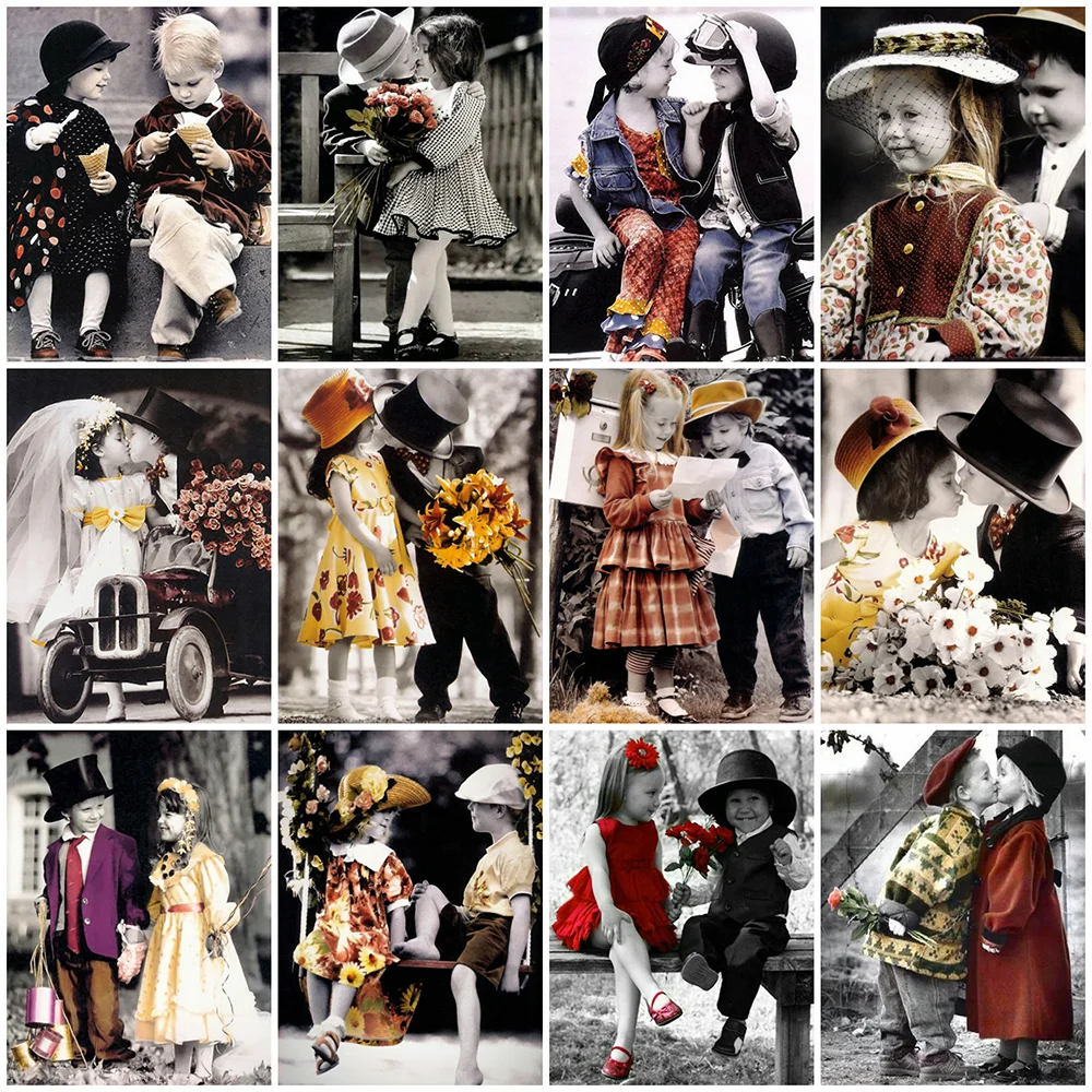 

Evershine Diamond Painting Girl Boy 5D Diamond Embroidery Couple Portrait Mosaic New Arrival Full Square Round Drill Home Decor