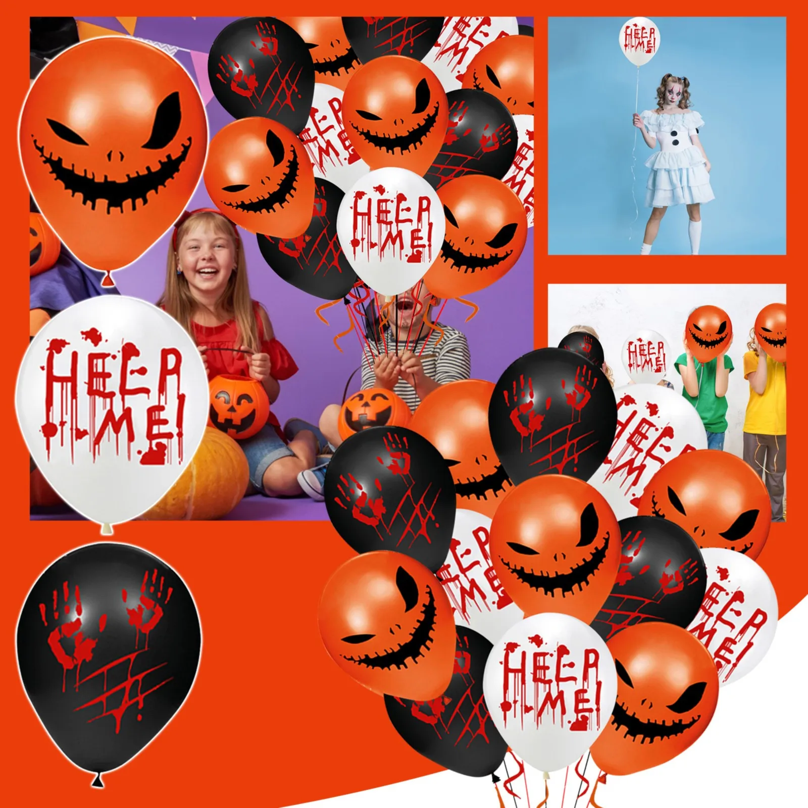 

12 дюймов 18 шт. украшения для Хэллоуина карнавала вечевечерние набор воздушных шаров Хэллоуин латексный шар с оранжевыми свадебными украшениями для свадьбы