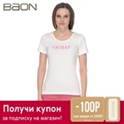 Женская футболка с надписью Friday Baon B238105