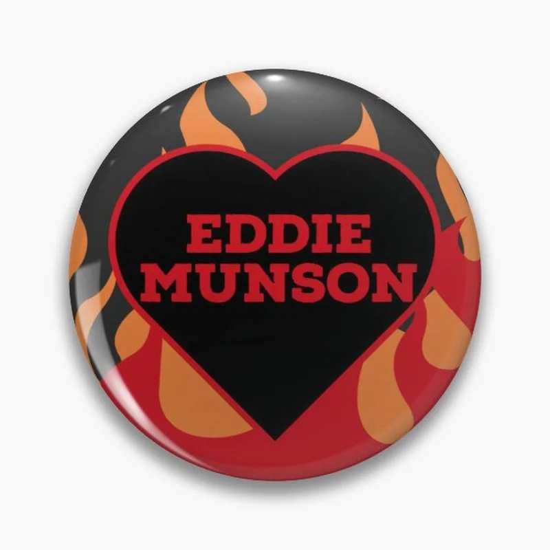 

Eddie Munson heart pin customizable Soft Buckle Pin Decorative Gift Hat Badge Lapel Brooch