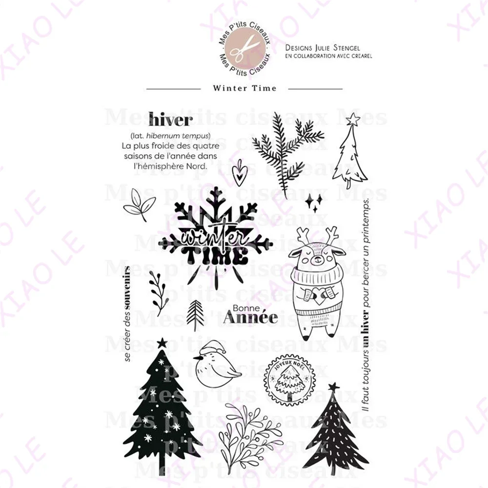 Merry Christmas Santa Family Metal Cutting Dies Clear Stamps Scrapbook Diary Decoration Embossing Cut Template DIY Greeting