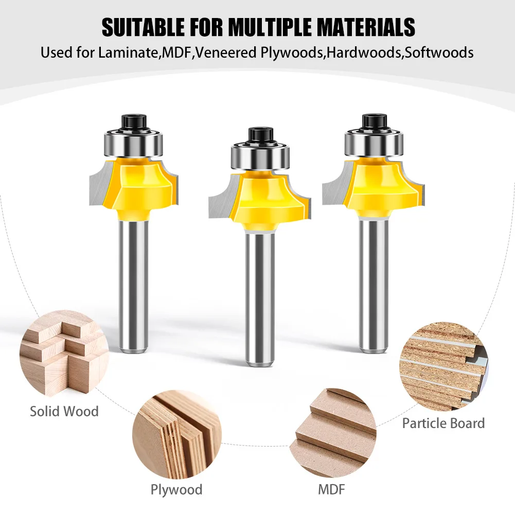 1 шт. 1/4 дюйма 6 мм круглый профессиональный уровень набор фрез с хвостовиком