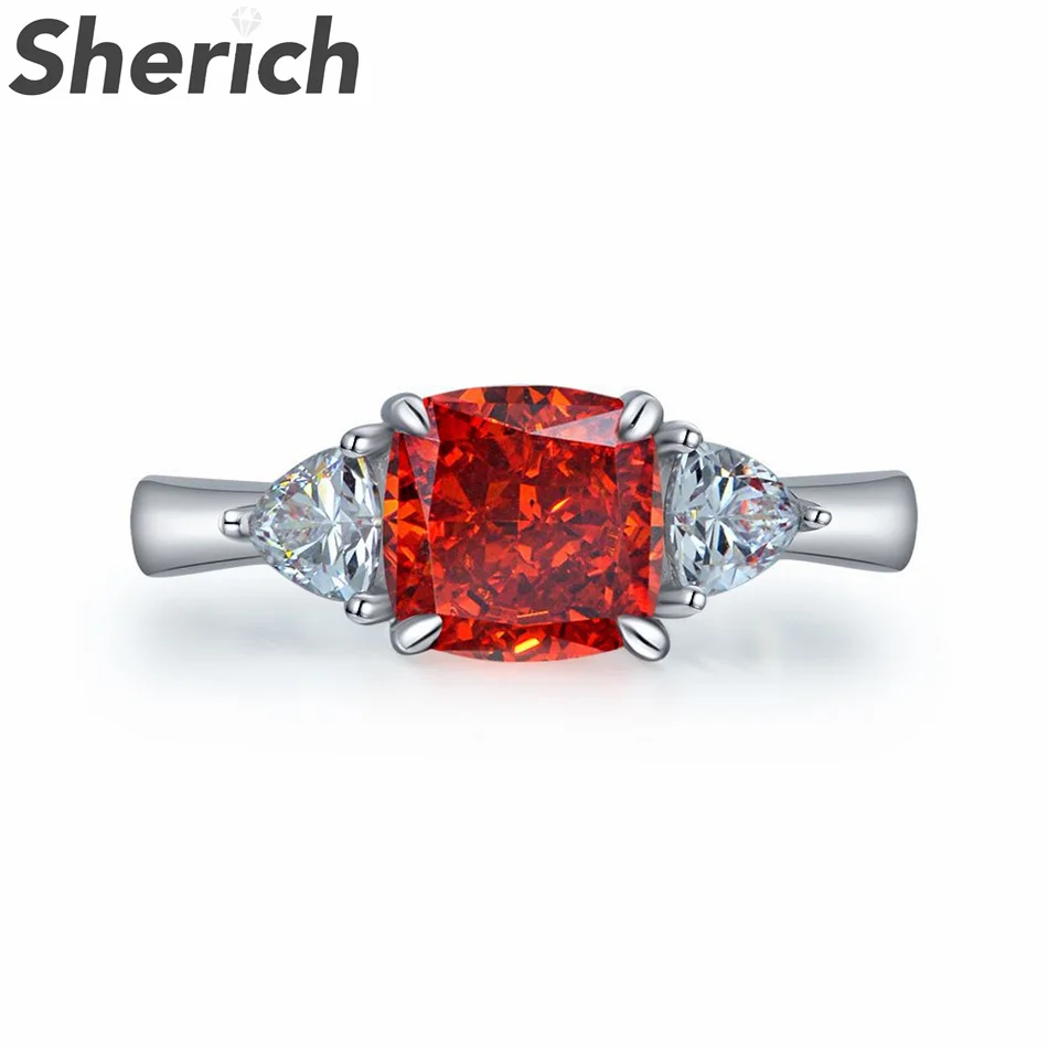 

Sherich Padma Ice Flower Cut Multicolor High Carbon Diamond S925 Sterling Silver Adjustable Ring Women's Banquet Brand Jewelry