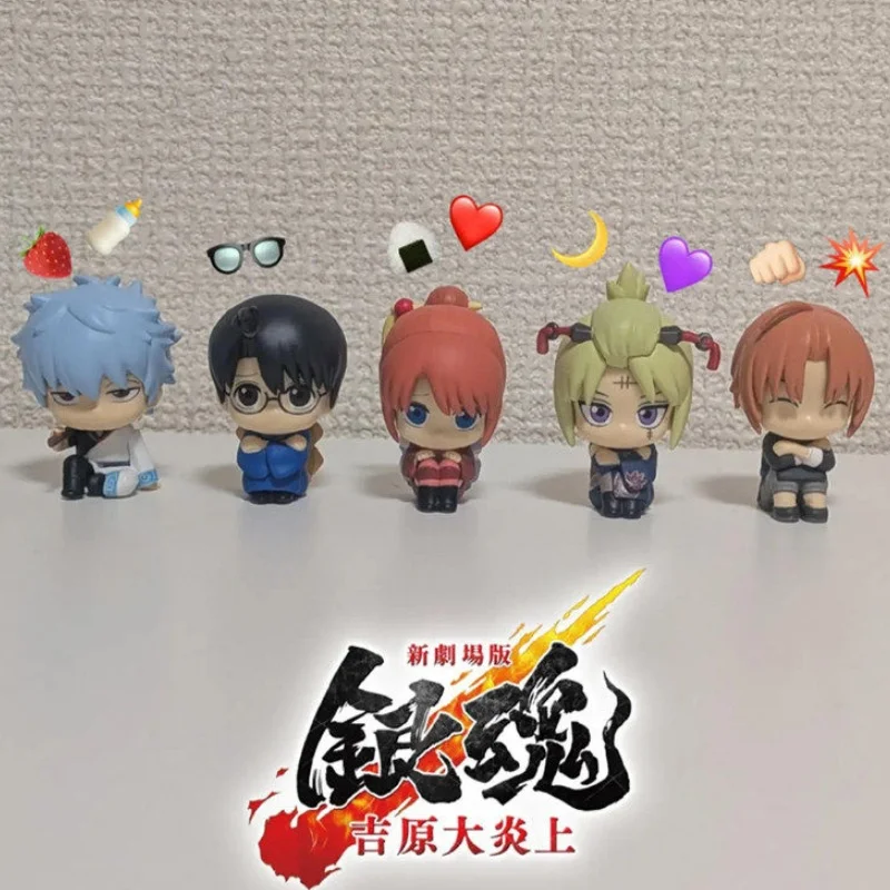 Фото В наличии: Фигурка Bandai Gintama Gashapon «Пылающий Йошивара» — Кагура, Камуи, Саката Гинтоки (сидячая фигурка), аниме-мерч, подарок №3
