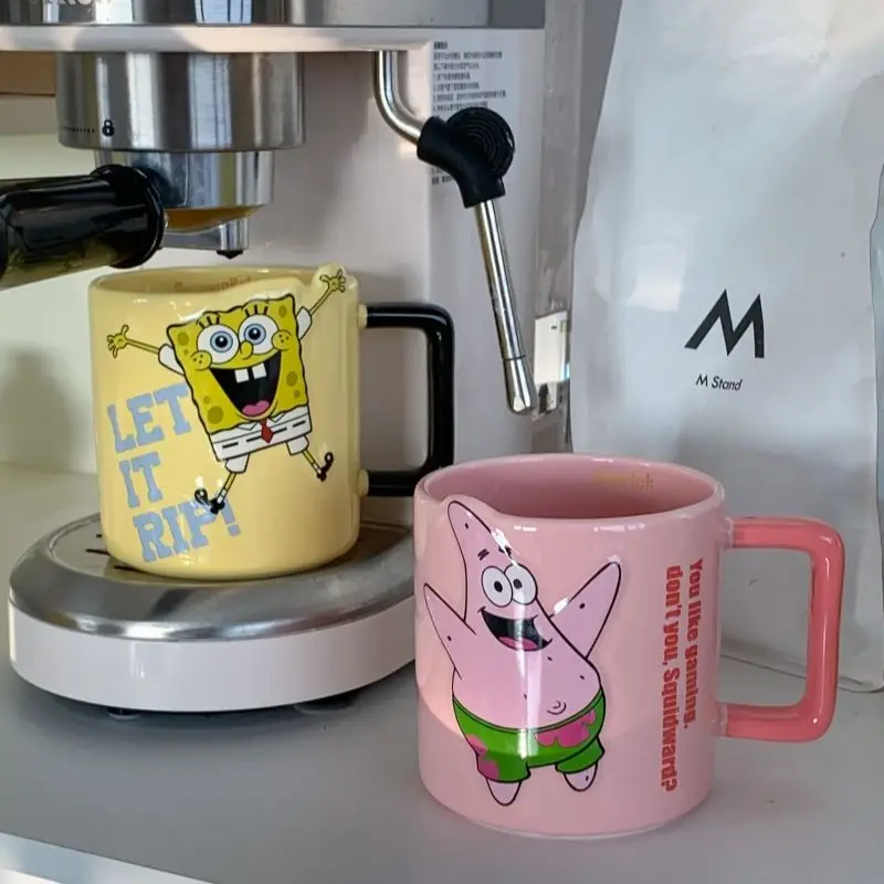 

Kawaii Spongebobs Patrick Star Squidward Tentacles Cartoon Cute Ceramic Mug Couple Mug Anime Plush Toys for Girls Birthday Gift