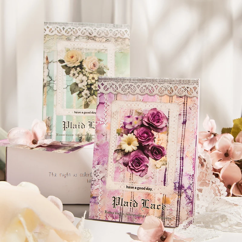 Yoofun 30 листов элегантный цветочный Винтажный кружевной Материал Бумага