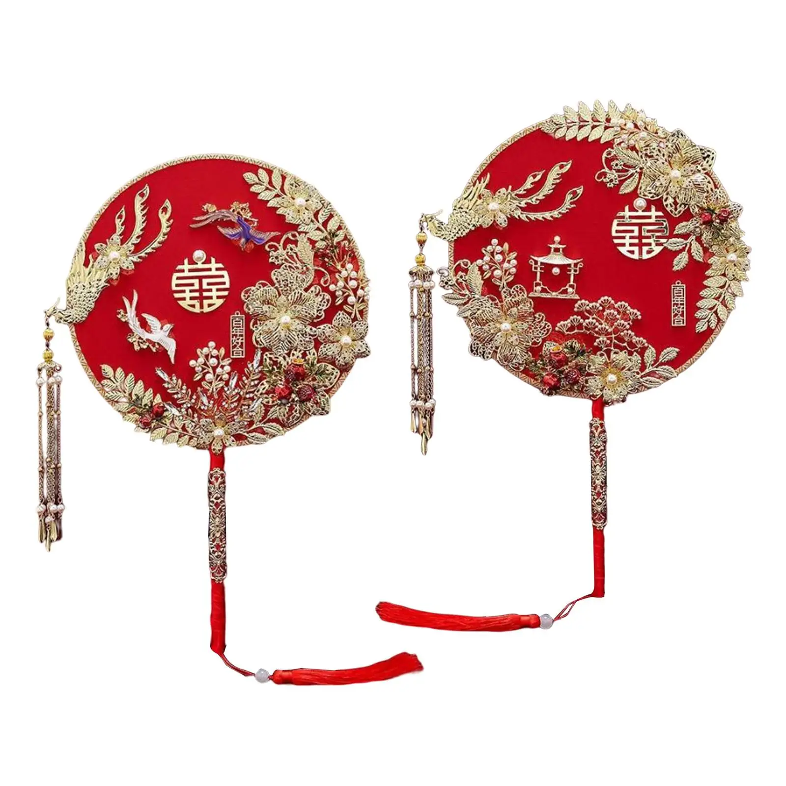 

Элегантный свадебный невест в китайском стиле, Ручной Веер с кисточкой для свадьбы, гостиной, домашнее настольное украшение