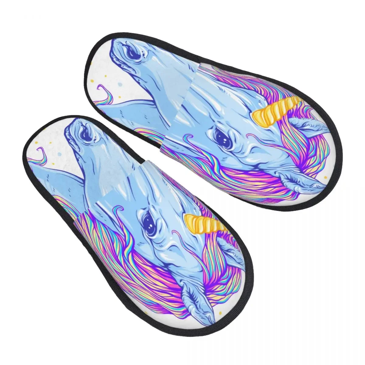 Домашние Красочные Теплые тапочки с головой единорога домашние плюшевые мягкие