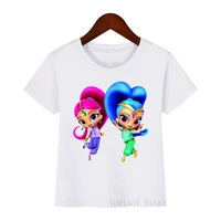 childrens clothes 3 13 years shimmer and shine cartoon t shirt for girls baby toddler teen summer top clothing kids tshirt gift