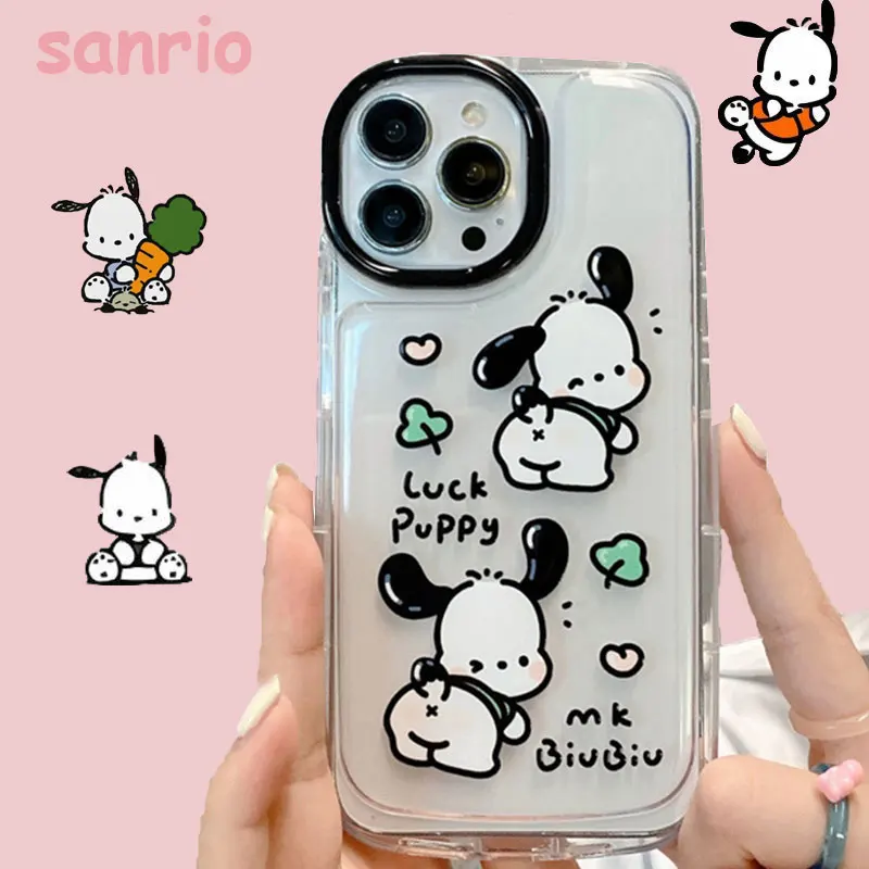 

Прозрачный чехол Kawaii Sanrio почтоко для IPhone 12 13 14 Promax мультяшный полноразмерный Мягкий защитный чехол с защитой от падения