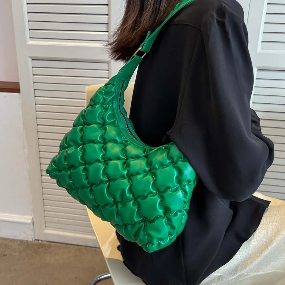 

Модная женская стеганая сумка через плечо с ромбовидным узором, Женская однотонная Сумка-клатч из искусственной кожи для подмышек