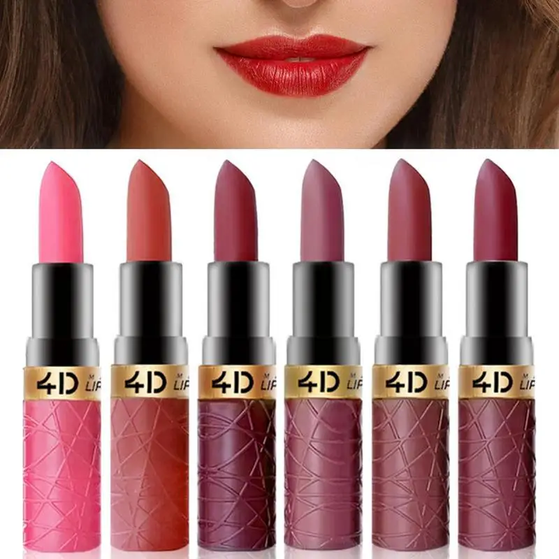 

Red Lipstick Smudge Proof 6 Colors Matte Velvet Lipsticks With Gift Box Lips Makeup Kits Long Lasting Cream Lipstick Lip Stain