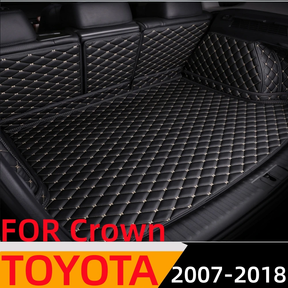 

Sinjayer Waterproof Highly Covered Car Trunk Mat Tail Boot Pad Carpet Cover High Side Cargo Liner For TOYOTA Crown 2007 08-2018
