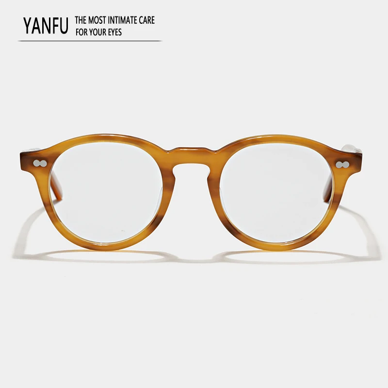 Круглые высококачественные коричневые модные толстые ацетатные оправы для